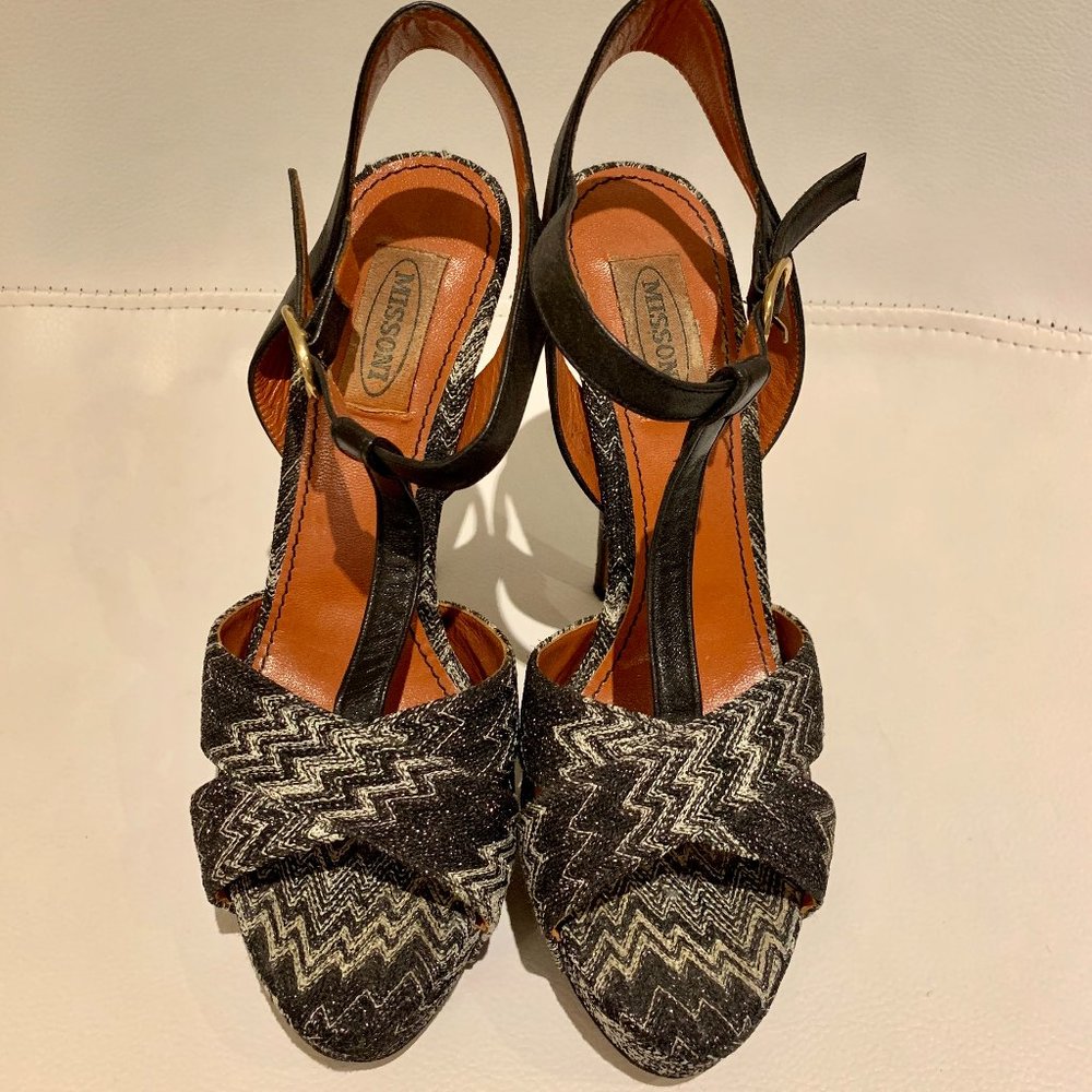 Missoni - Chevron-Pattern High-Heel Sandal